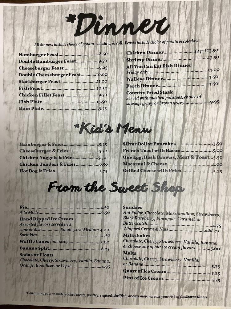 Cinda's Restaurant Menu image 1